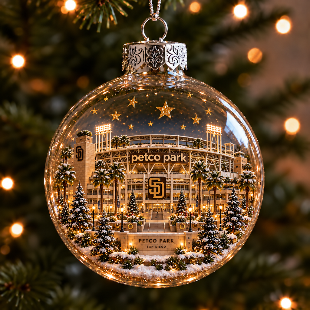 Light-Up Baseball Stadium Christmas Ornament