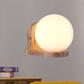 Sikunuo | Balcony Study Room Ball Wall Painting Lighting Milk Glass 1 Light Simple Style White Wall Lamp