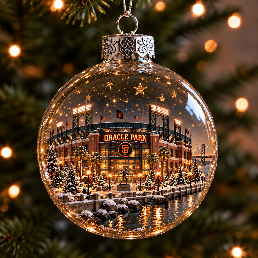 Light-Up Baseball Stadium Christmas Ornament
