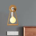 Sikunuo | 1 head swivel trapeze wall lamp modern design beige wood wall light for bedroom