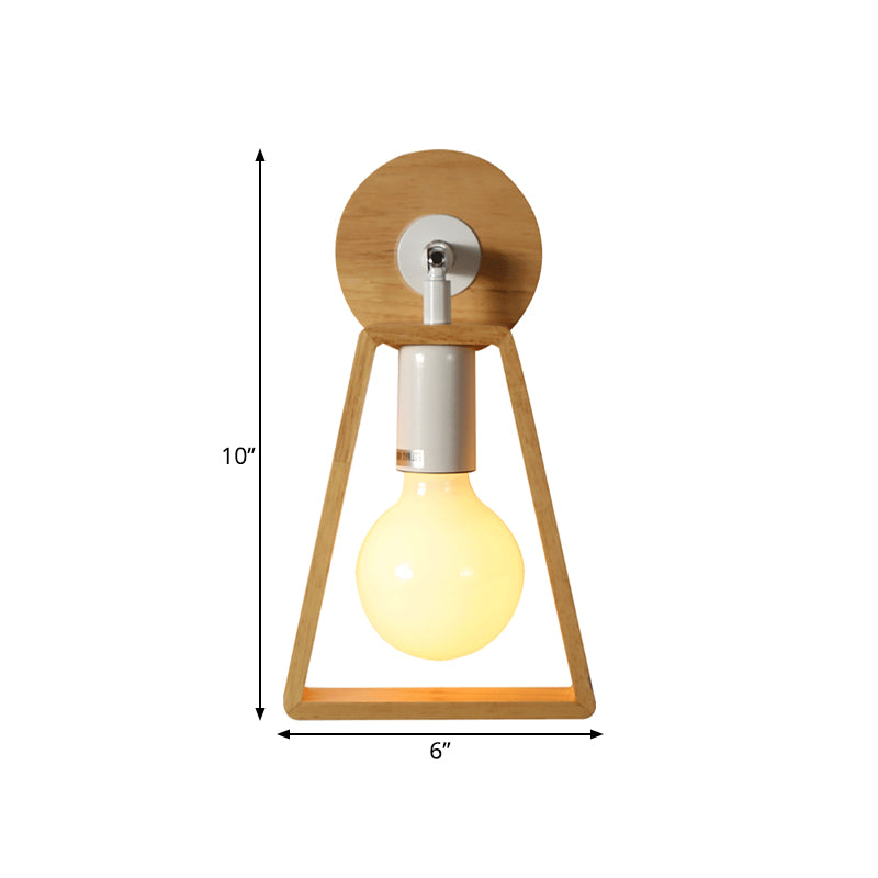 Sikunuo | 1 head swivel trapeze wall lamp modern design beige wood wall light for bedroom