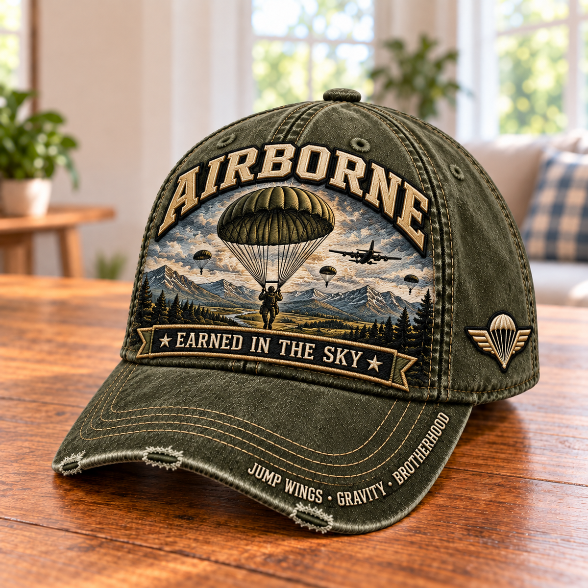 Airborne Earned In The Sky Baseball Cap