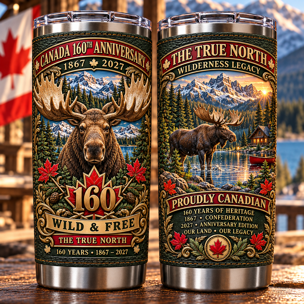 Canada 160th Anniversary Moose Wilderness Heritage Insulated Travel Tumbler
