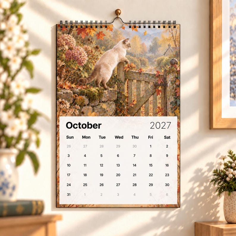 2027 Cottage Cats Wall Calendar