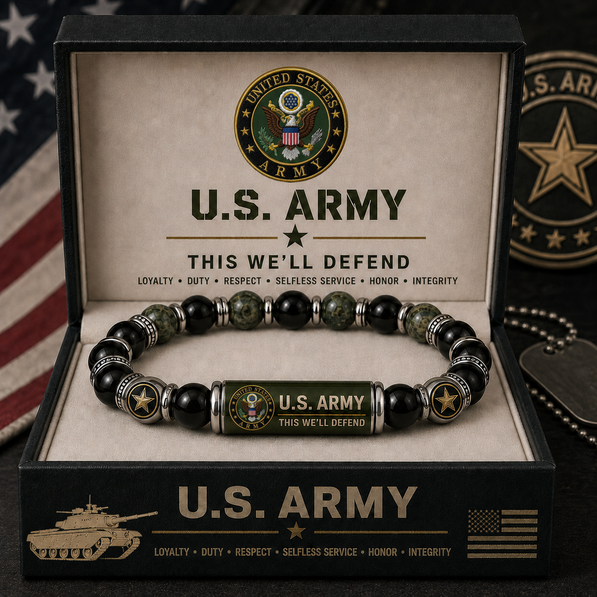 U.S. Army This We'll Defend Tribute Beaded Bracelet