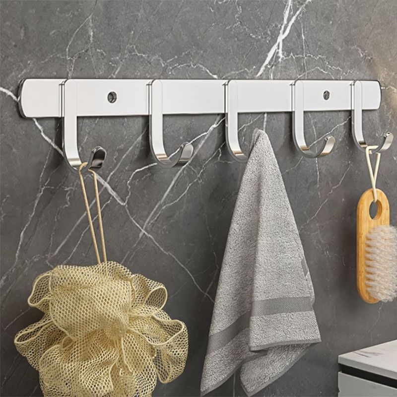 Sikunuo | Contemporary Chrome Bathroom Hardware Set Polished Chrome Bathroom Set Made of Stainless Steel