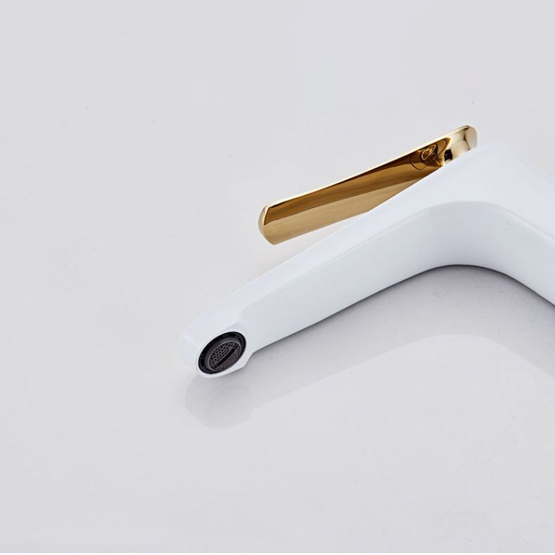 Sikunuo | Luxury 1 Handle Sink Bathroom Faucet Round Brass Sink Faucet with Water Hose