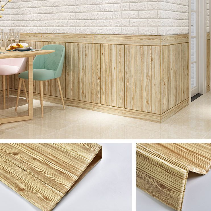 Sikunuo | Modern Tin Wall Paneling Smooth Wall Ceiling Wood Plank Set of 6
