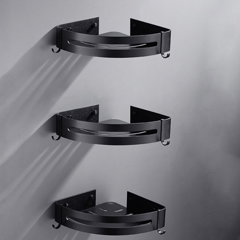 Sikunuo | Matt Black Modern Bathroom Accessory Set, Set of 3, Bathroom Shelf