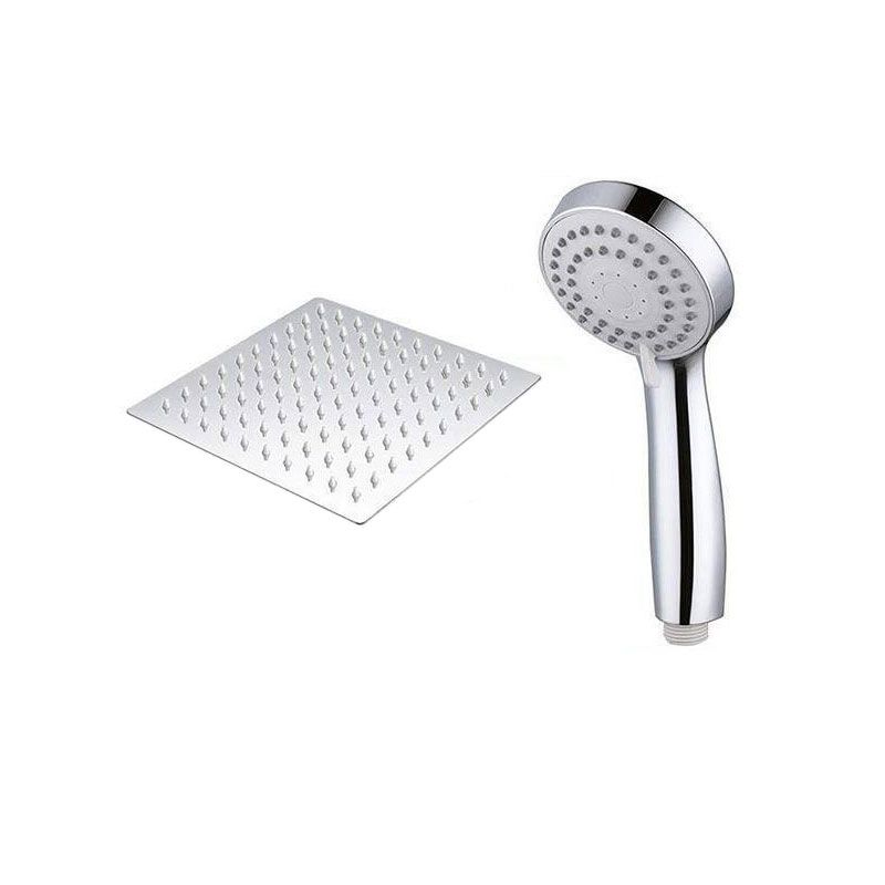 Sikunuo | High Pressure 8 Inch Shower Set 3-Function Hand Shower Stainless Steel Square Ceiling Shower Head