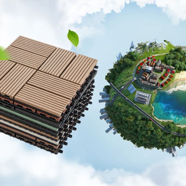 Sikunuo | Deck Plank Loose Lay Manufactured Wood Panels Patio Tiles Outdoor Flooring
