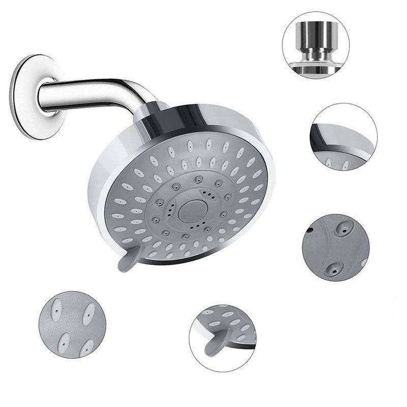 Sikunuo | Modern Shower Head Self-Cleaning Standard Round Shower Heads in Silver