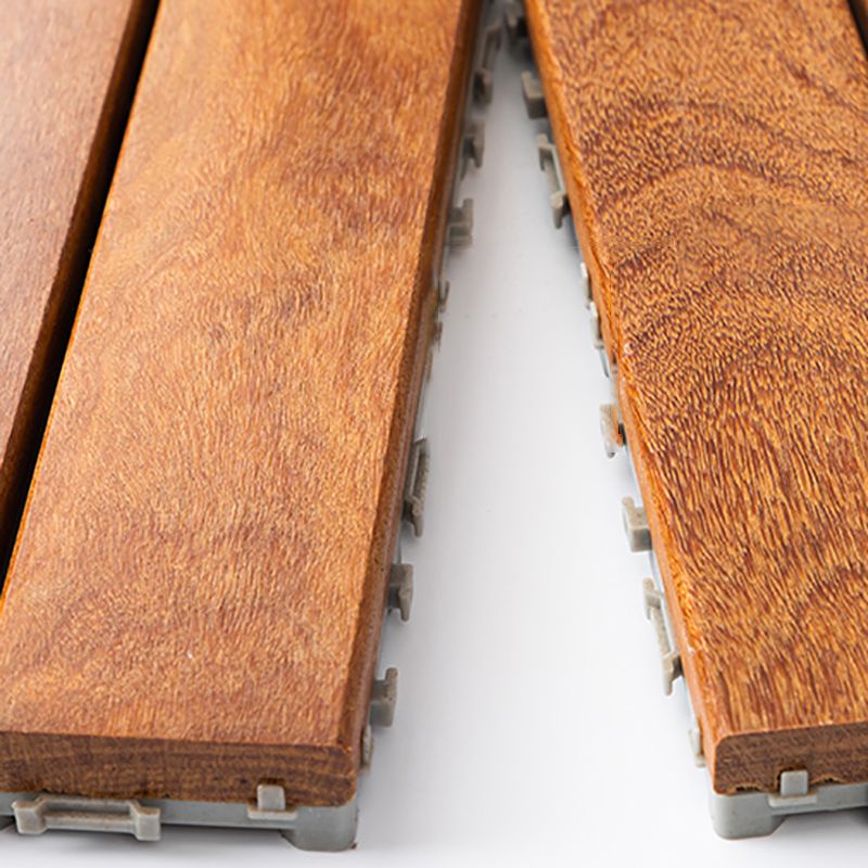 Sikunuo | 4-Slat Wood Deck/Patio Floor Tiles Interlocking Installation Floor Tiles