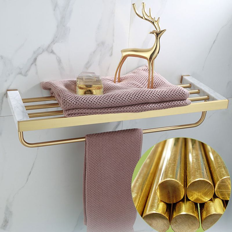 Sikunuo | Polished Brass Bathroom Accessory Set Marble Bathroom Hardware