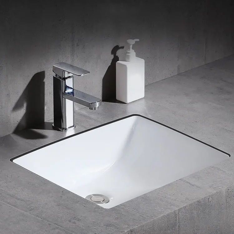 Sikunuo | Modern Under-Mount Sink Oval Porcelain with Pop-Up Drain Sink