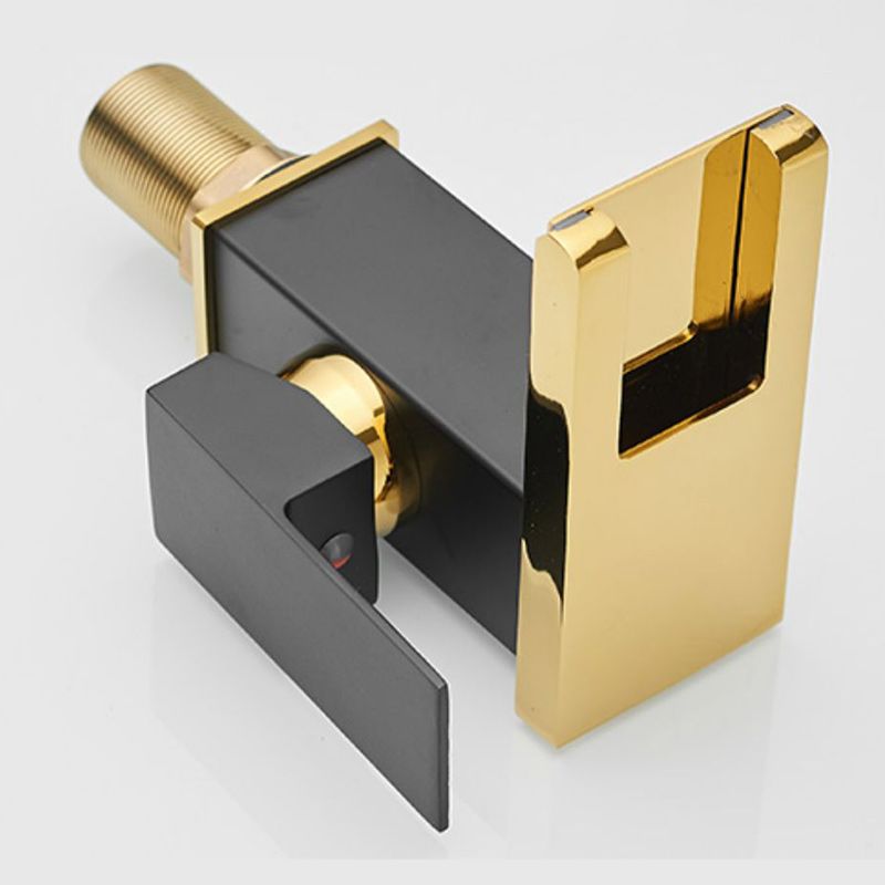 Sikunuo | Modern Waterfall Spout Sink Faucet with LED Brass Sink Faucet