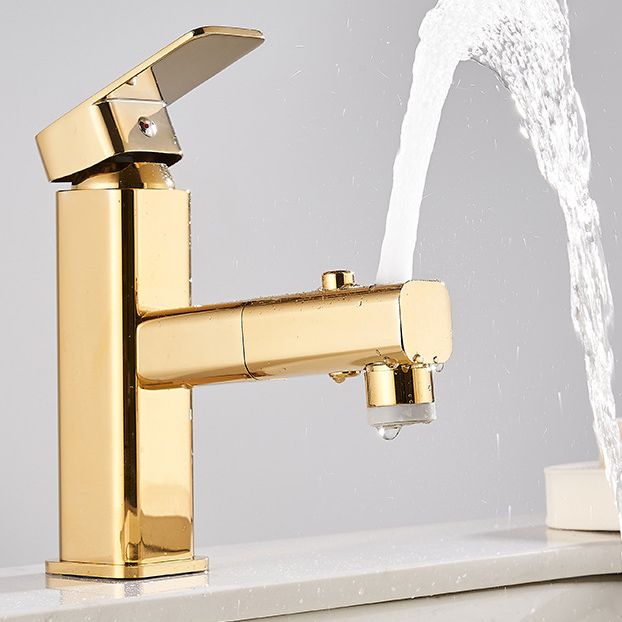 Sikunuo | Luxury Extendable Basin Faucet Cubic Low Arc Vanity Faucet