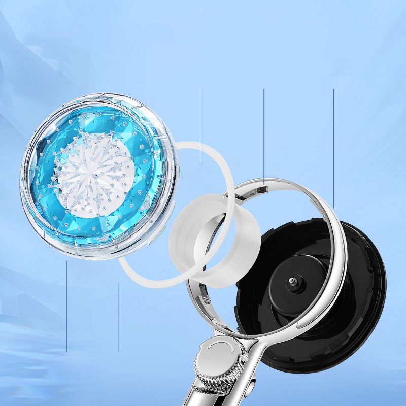 Sikunuo | Contemporary Handheld Shower Head Round Filter Ball Spray Head With Digital Display