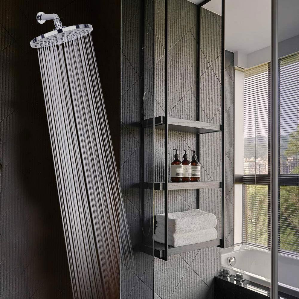 Sikunuo | Contemporary Fest Shower Head Round Shower Head Combo in Silver