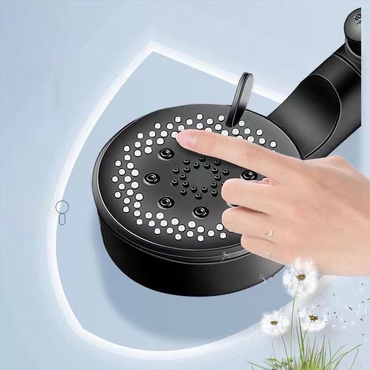 Sikunuo | Classic Plastic Shower Head 5 Settings Round Handheld Shower Heads
