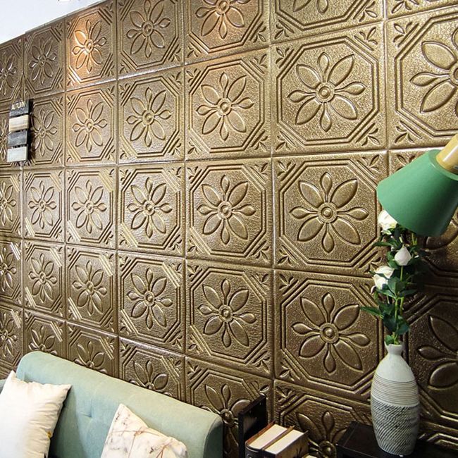 Sikunuo | Modern Wall Panel Floral 3D Print Peel and Stick Waterproof Wall Panels