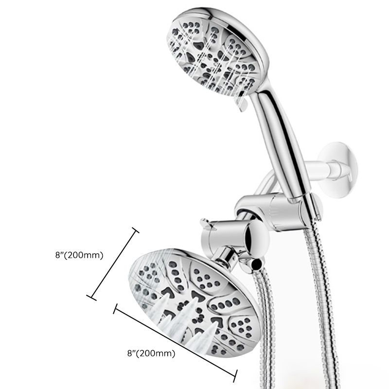 Sikunuo | Contemporary Shower Combo Dual Shower Head Chrome Ceiling Mounted Round Shower Head