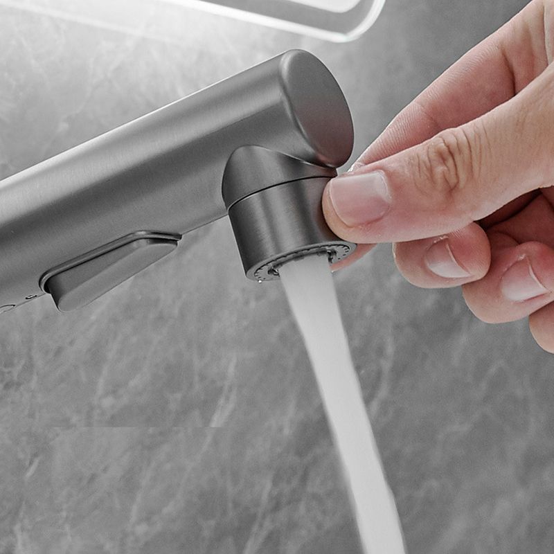 Sikunuo | Contemporary Vessel Faucet Copper Single Handle Low Arc Pull Down Vessel Faucet for Home