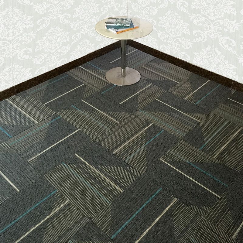 Sikunuo | Dark Color Level Loop Carpet Tile Non-Slip Self-Adhesive Indoor Office Carpet Tiles