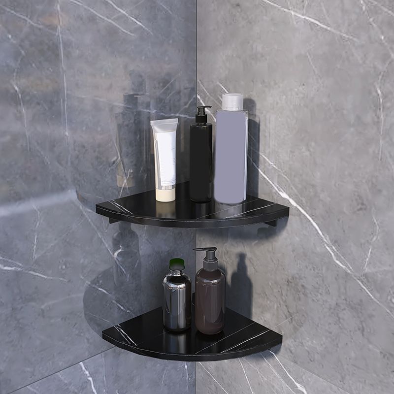 Sikunuo | 3-piece modern bathroom accessory set marble and metal bathroom shelf