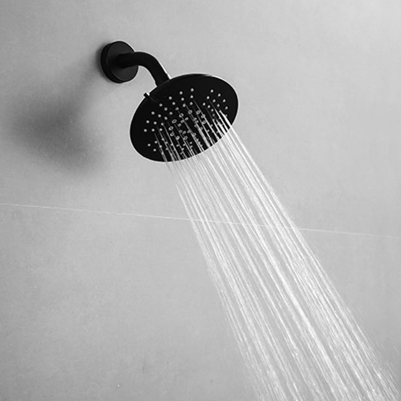 Sikunuo | Round Fixed Shower Head Matte Black 5 Spray Patterns Wall Mounted Shower Head