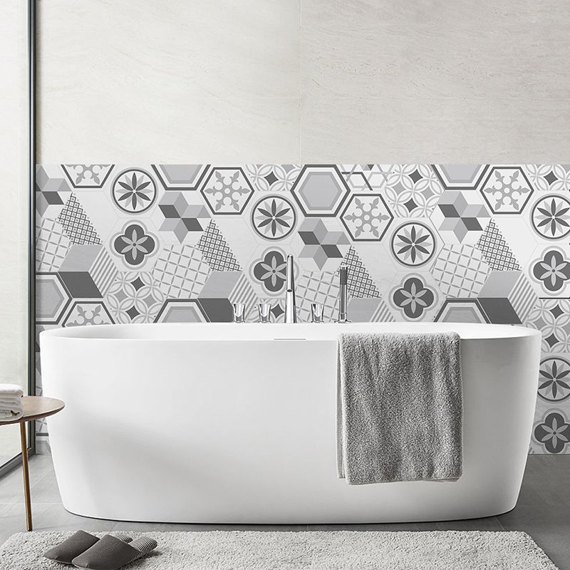 Sikunuo | Plastic Mosaic Tile Wallpaper Hexagonal for Stick-On and Removable Back Wall Tile