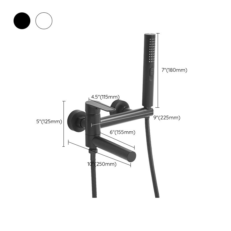 Sikunuo | Swivel spout bathtub faucet single lever handle hand shower bathtub filling valve with shower hose