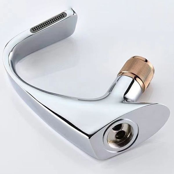 Sikunuo | Button Handle Faucet Contemporary Style Faucet with Waterfall Spout
