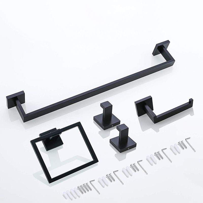 Sikunuo | 7-piece bathroom accessory set made of stainless steel with paper holder/robe hook/towel ring bar