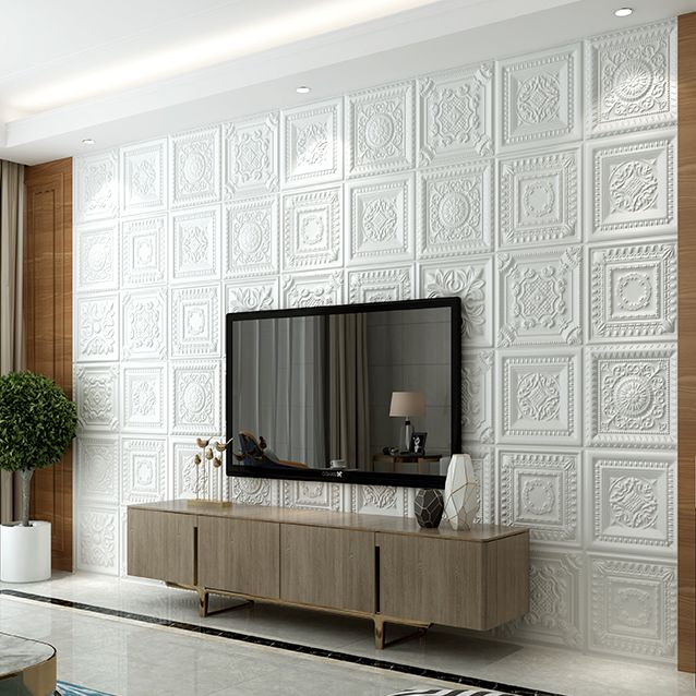 Sikunuo | Modern Pearl Wall Element Access Panel Peel and Stick Wall Tile Set of 10