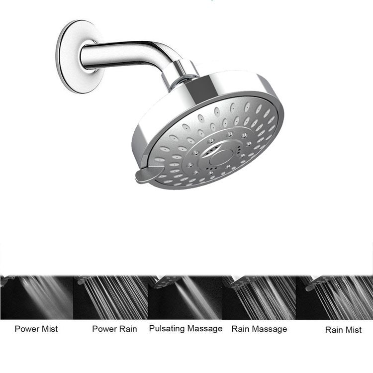 Sikunuo | Wall-mounted Metal Shower Head Modern Round Shower Head Fixed Shower Head