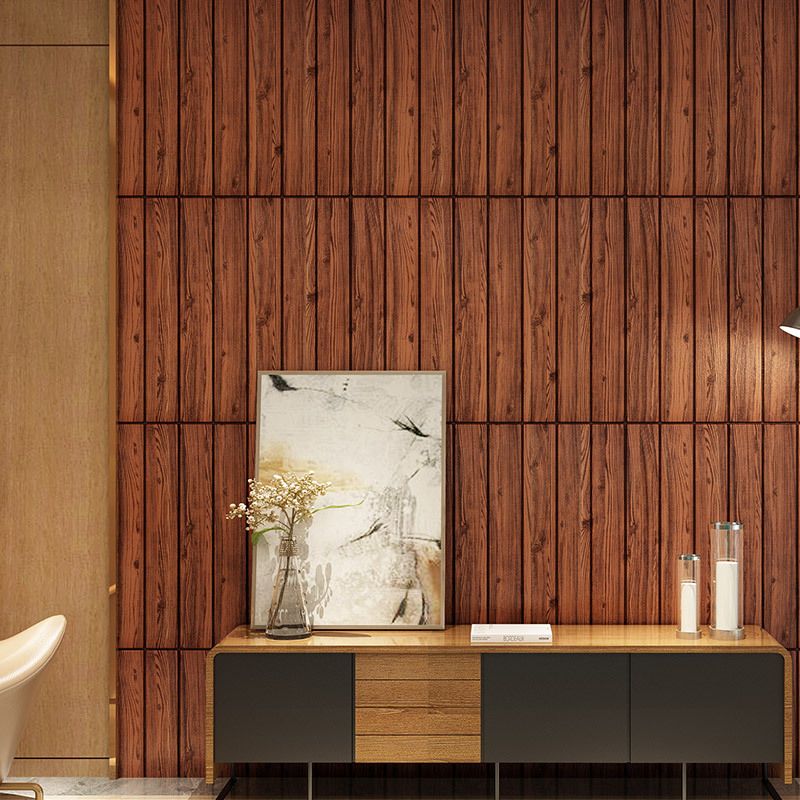 Sikunuo | Modern Tin Wall Paneling Smooth Wall Ceiling Wood Plank Set of 6