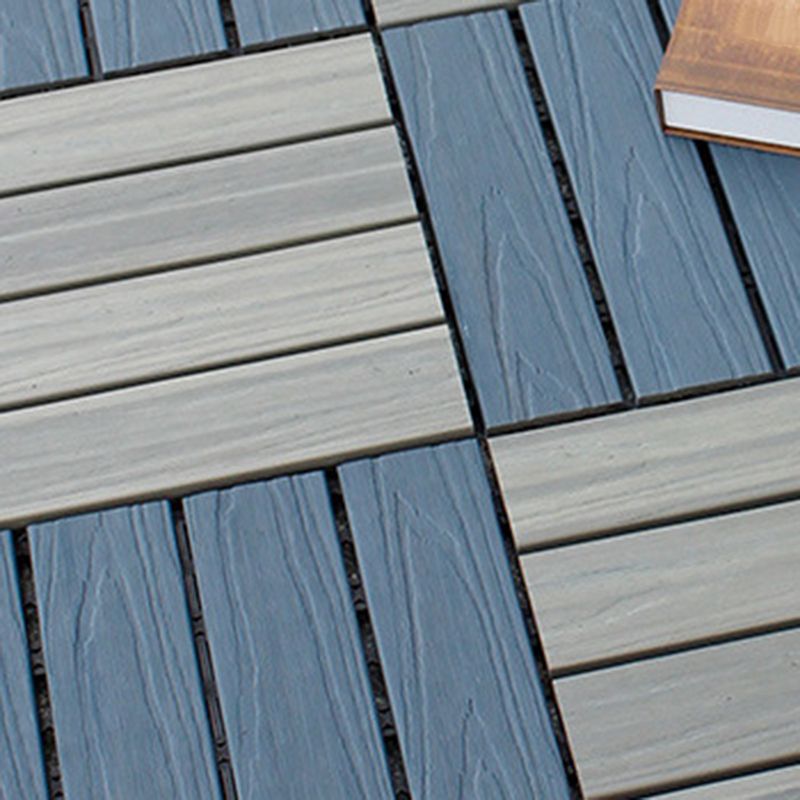 Sikunuo | 12" X 12" 4-Slat Square PVC Floor Tiles With Interlocking Installation Floor Plates Tiles