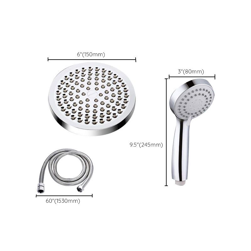 Sikunuo | 4-Setting Silver Shower Set Concealed Wall Mount Holder Tee with Outlet