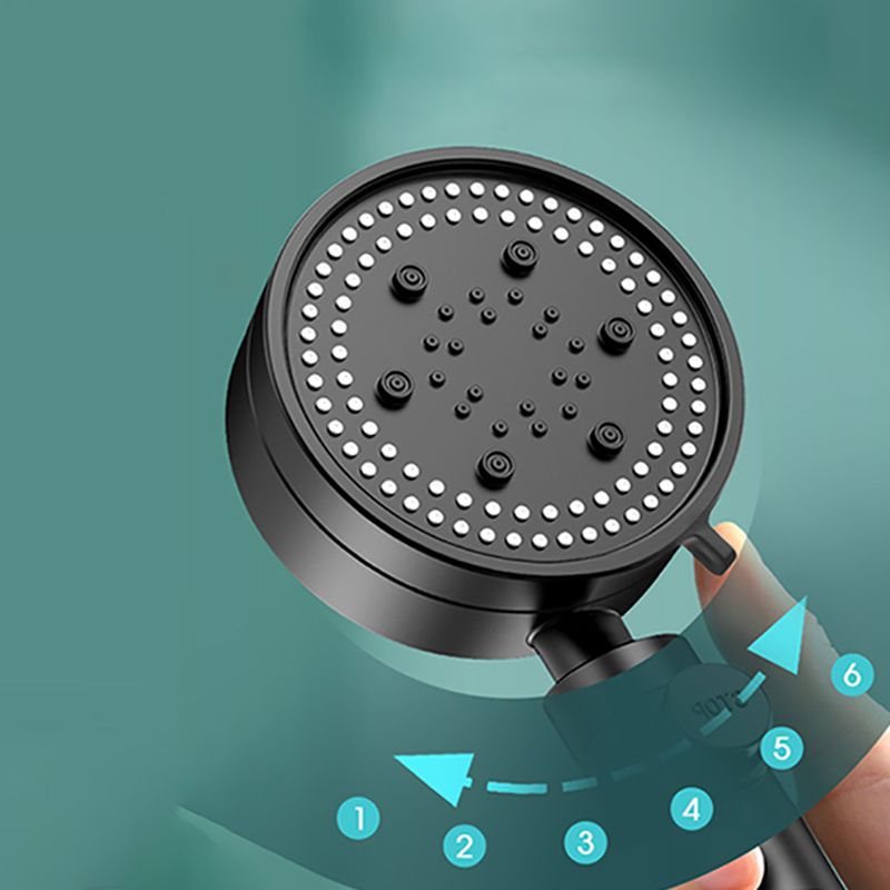Sikunuo | Modern 6 Setting Shower Head Adjustable Spray Pattern Matt Black Round Shower Head