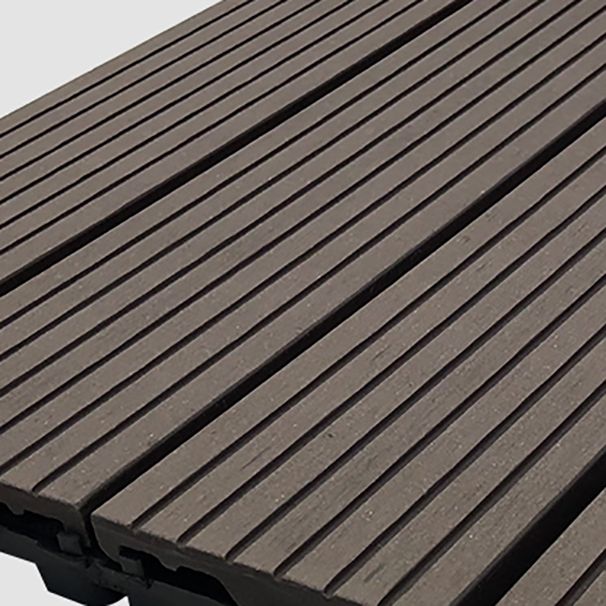 Sikunuo | Composite Square Patio Tiles Interlocking Striped Pattern Patio Floor Tiles