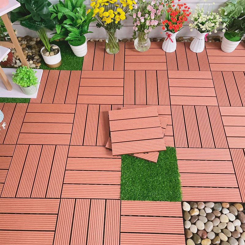 Sikunuo | Wooden Floor Tile Solid Color Click Lock Non-Slip Outdoor Terrace