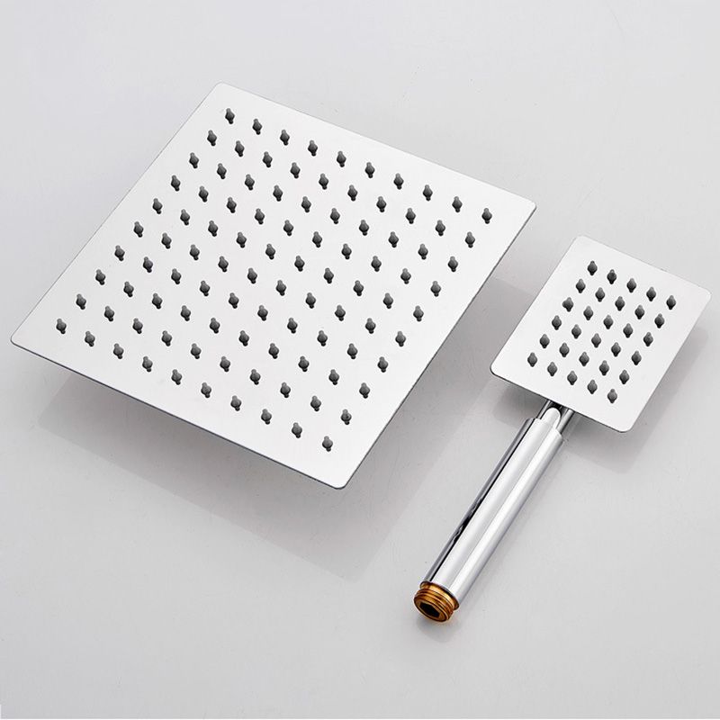 Sikunuo | Square Metal Double Shower Heads Modern Shower with Shower Hose
