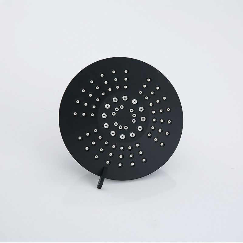 Sikunuo | Round Fixed Shower Head Matte Black 5 Spray Patterns Wall Mounted Shower Head