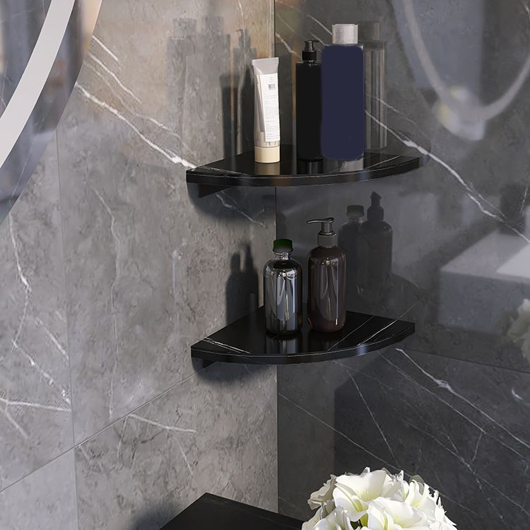 Sikunuo | 3-piece modern bathroom accessory set marble and metal bathroom shelf