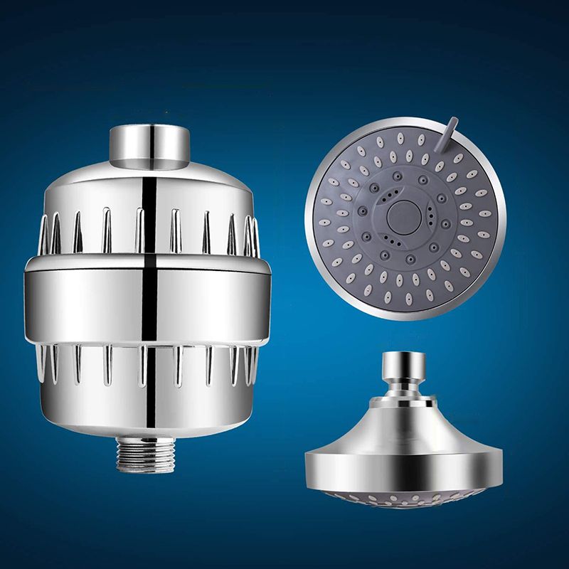 Sikunuo | 5 Sprays Shower Head Wall Mounted Silver Round Fixed Shower Head