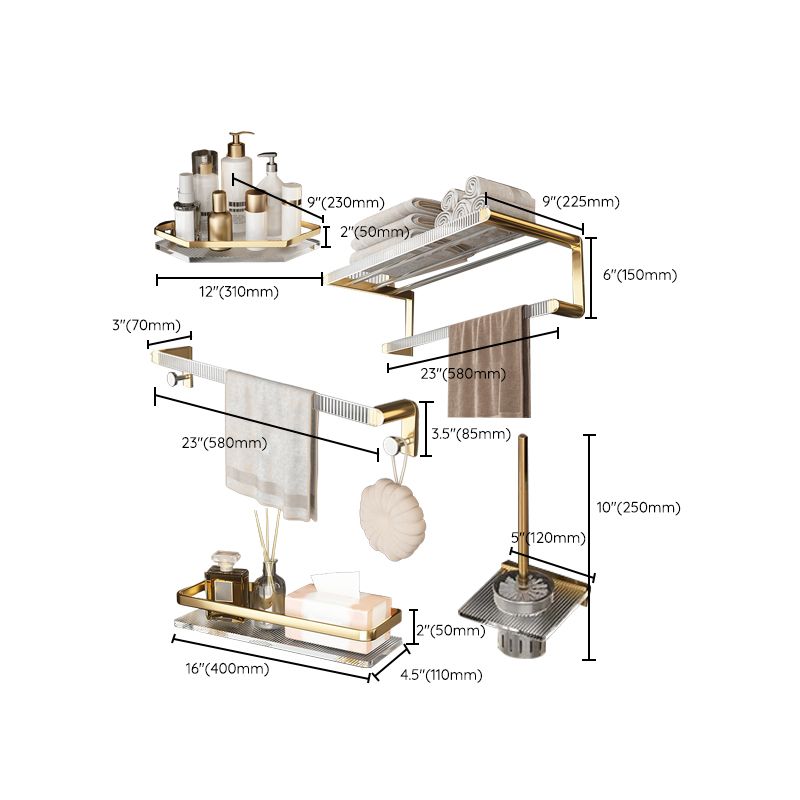 Sikunuo | Metal and Acrylic Bathroom Accessory Set Transparent Bathroom Accessories
