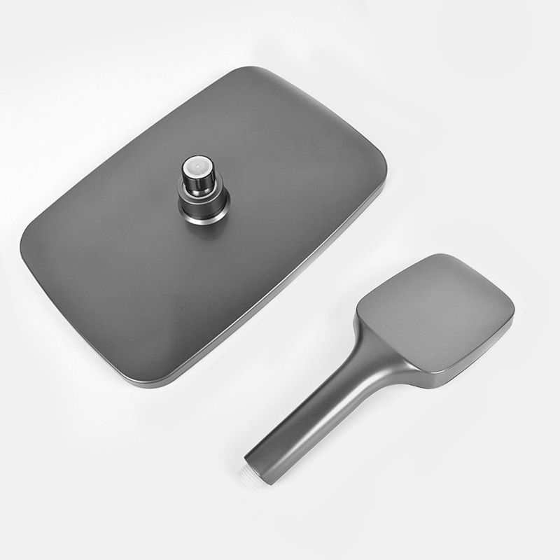 Sikunuo | Modern Gray Showerhead Combo Standard Spray Pattern Rectangular Large Showerhead