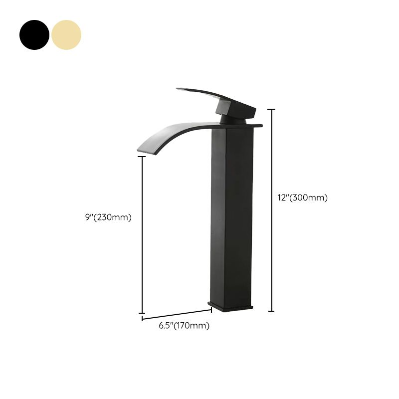Sikunuo | Modern Waterfall Spout Sink Faucet with LED Brass Sink Faucet