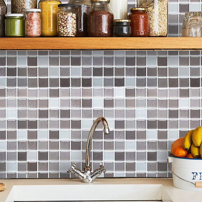 Sikunuo | Plastic Peel & Stick Mosaic Tile Waterproof Peel & Stick Mosaic Tile with Square Shape